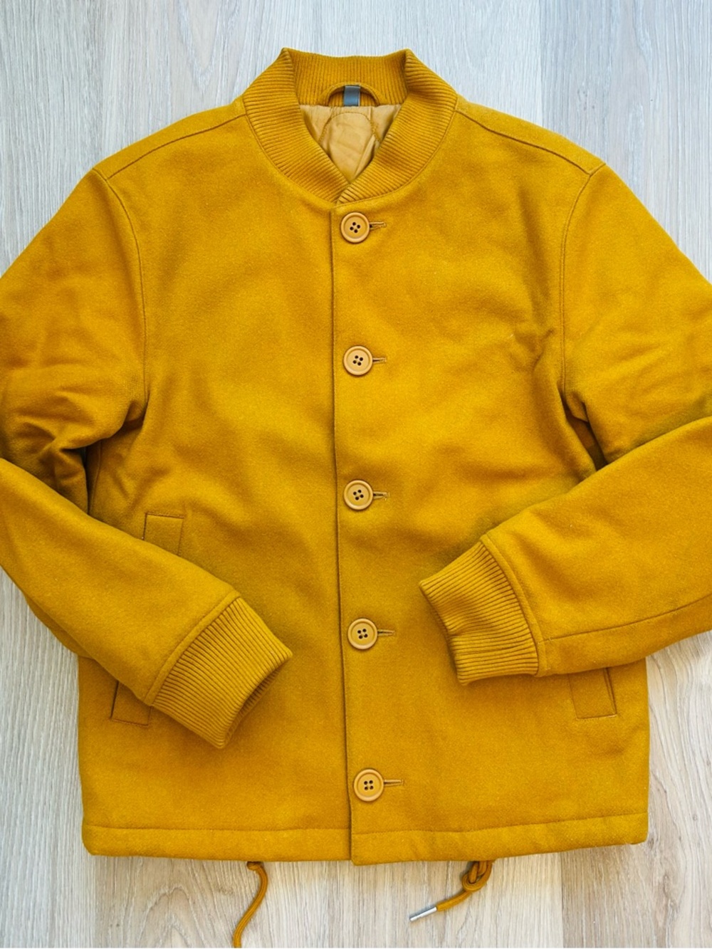 Bonobos Mustard Wool Bomber Slim Fit Jacket